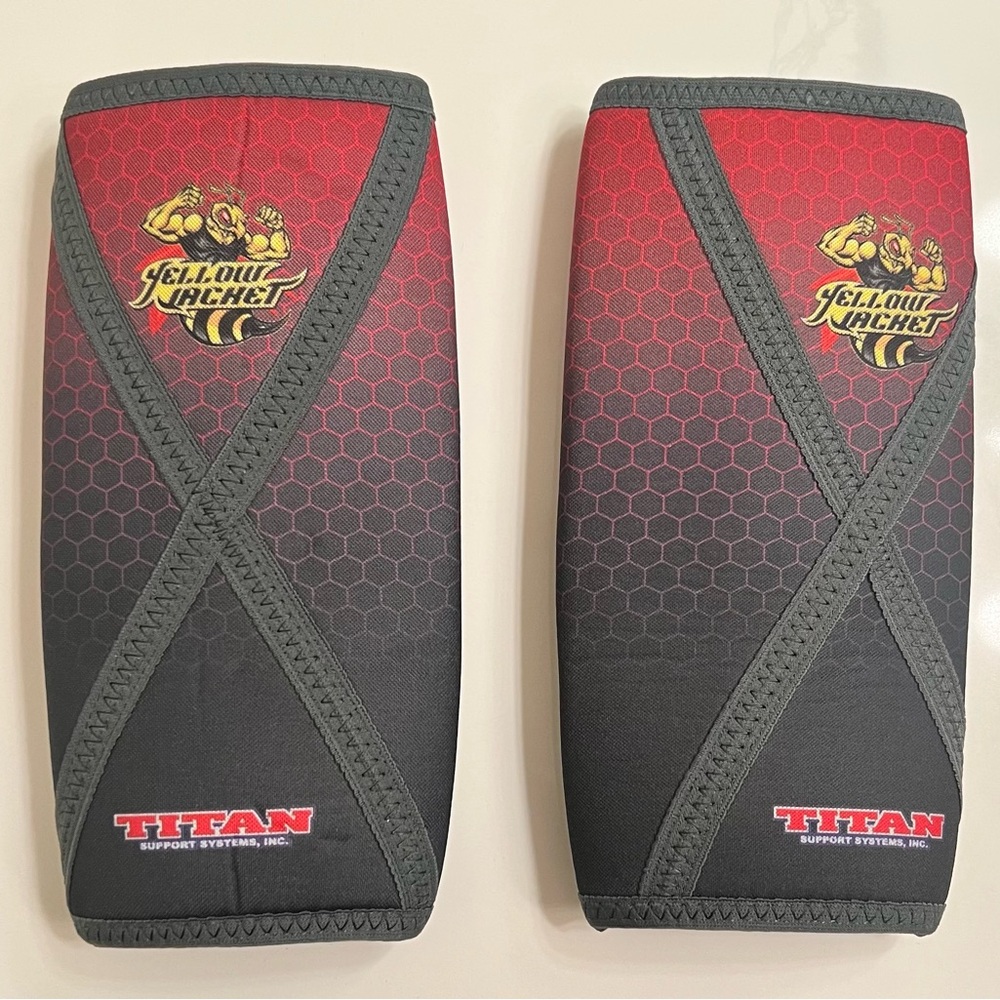 Titan Sublimated Yellow Jacket Knee Sleeves Size XS